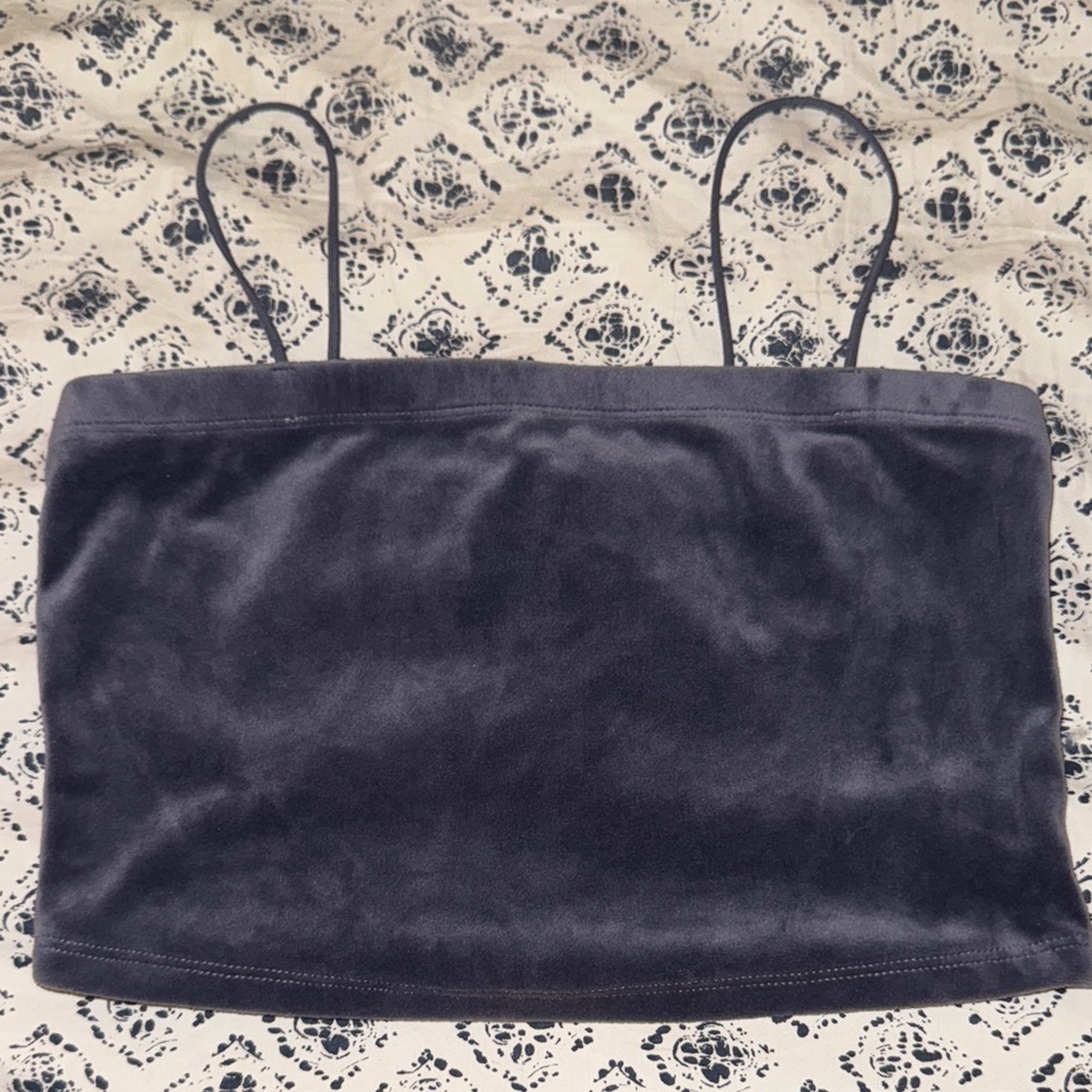 Forever Young grey-blue Velvet Tube Top